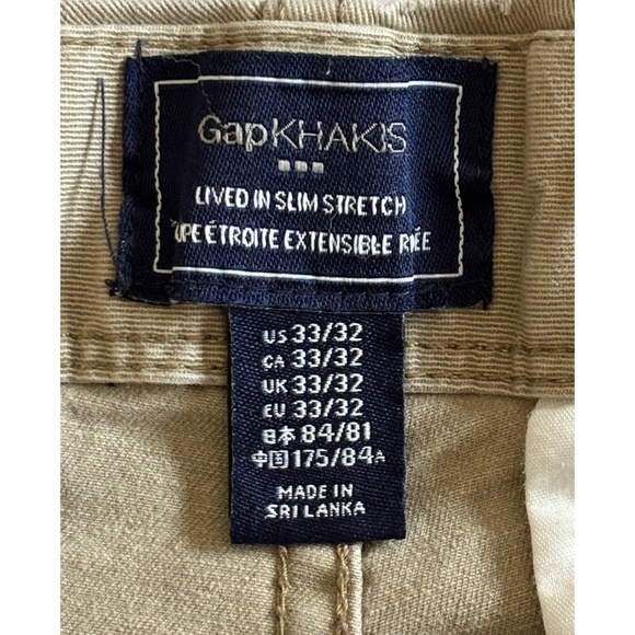 Gap Men’s Lived-In Slim Stretch Khaki Pants (Size 33) - Picture 5 of 9